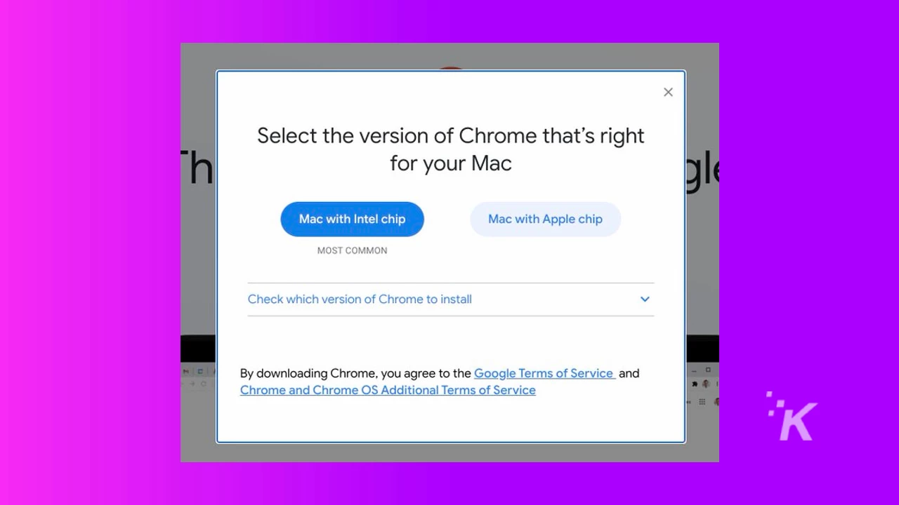 m1 mac google chrome version