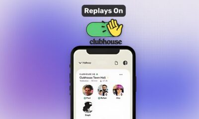 Clubhouse app with Replays On feature highlighted.