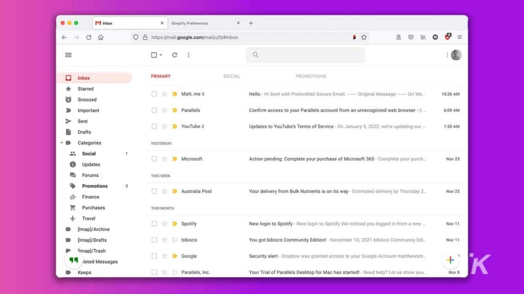 Simplify inbox feature