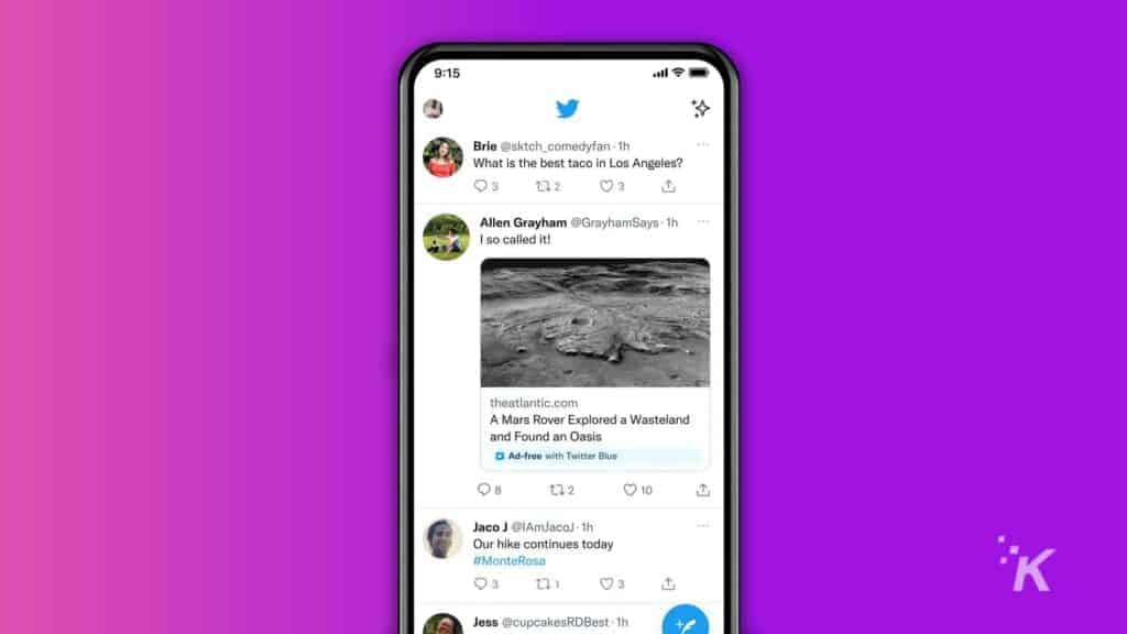 twitter blue ad free news