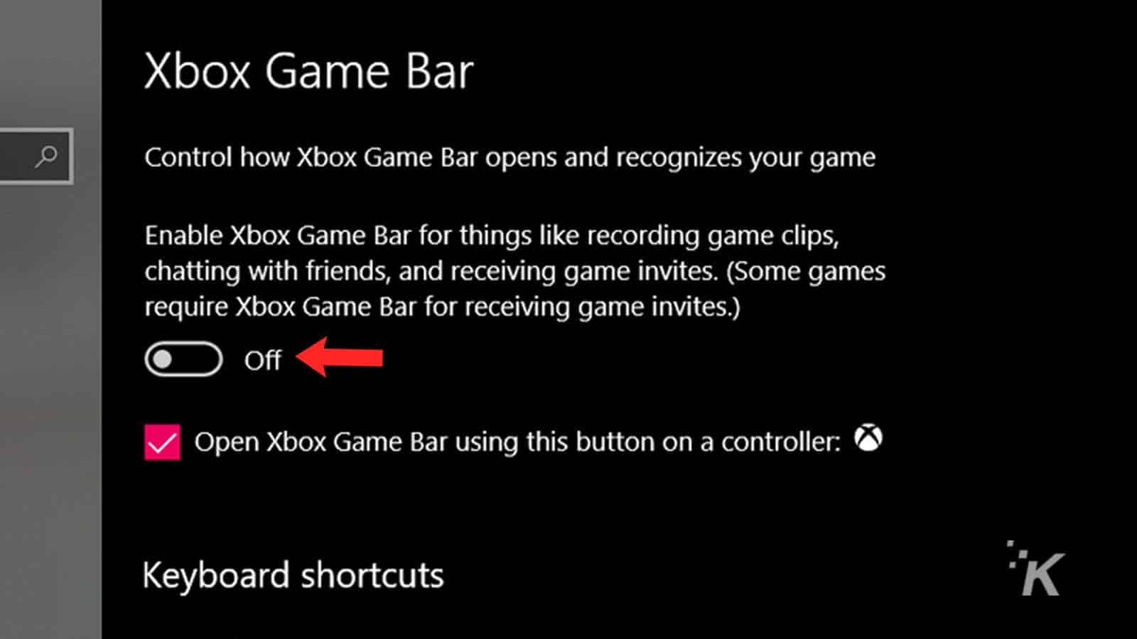 how to disable xbox game bar windows 10