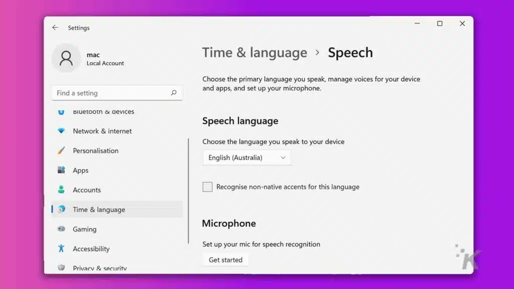 language settings voice to speech windows 11