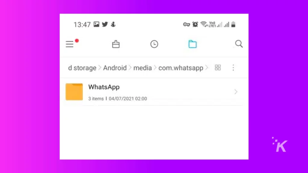 WhatsApp folder