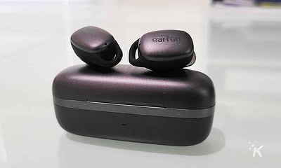 earfun free pro 2 earbuds on table