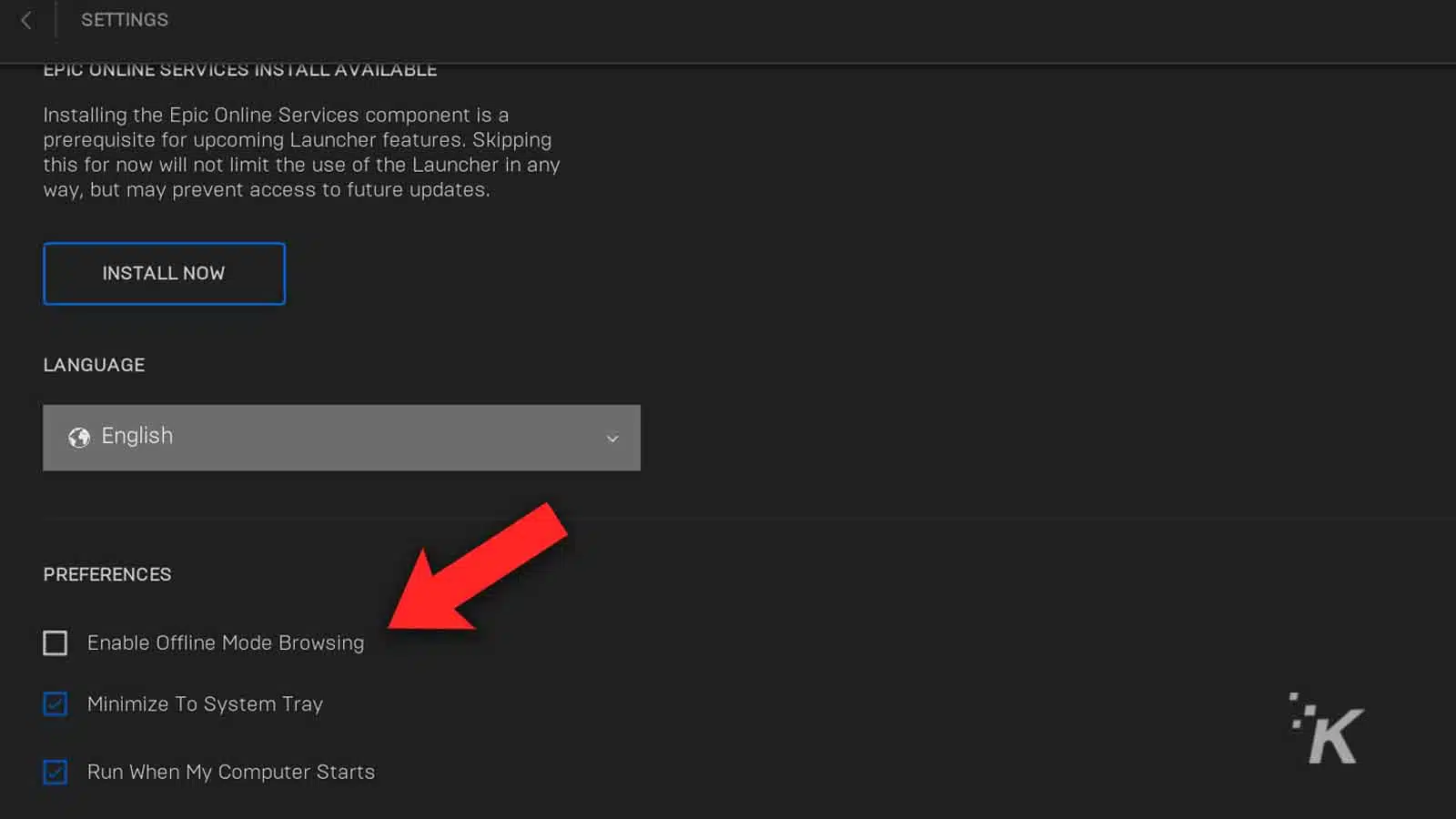 how to turn on offline mode in epic games