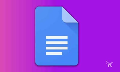 google docs logo purple background