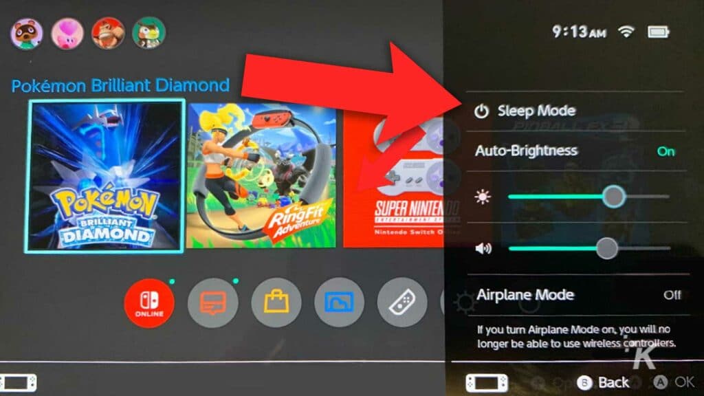 how to put nintendo switch into sleep mode