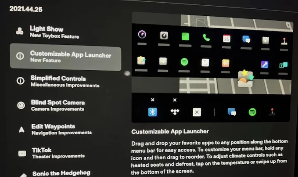 tesla app launcher update