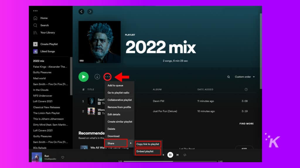 Sharing Spotify playlist in the desktop app