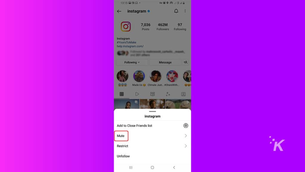 How to mute someone on Instagram