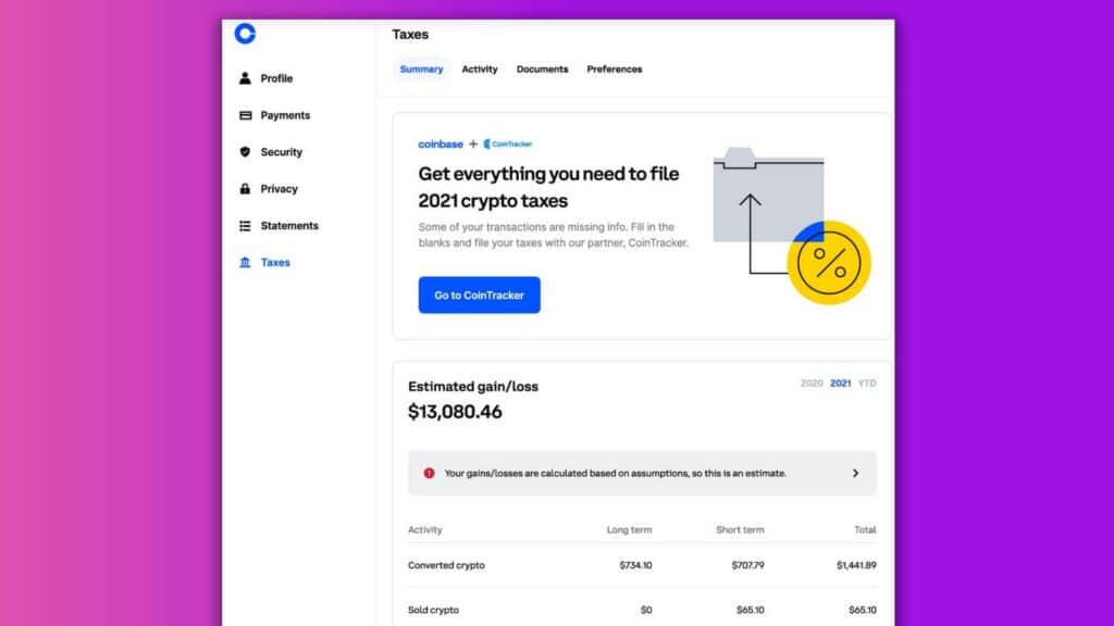 coinbase crypto tax software