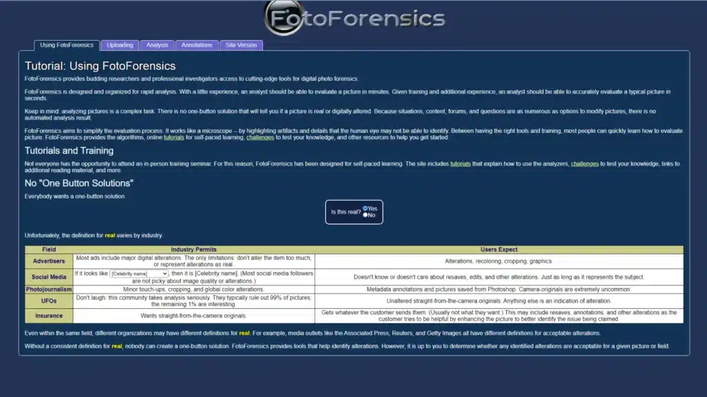 fotoforensics website