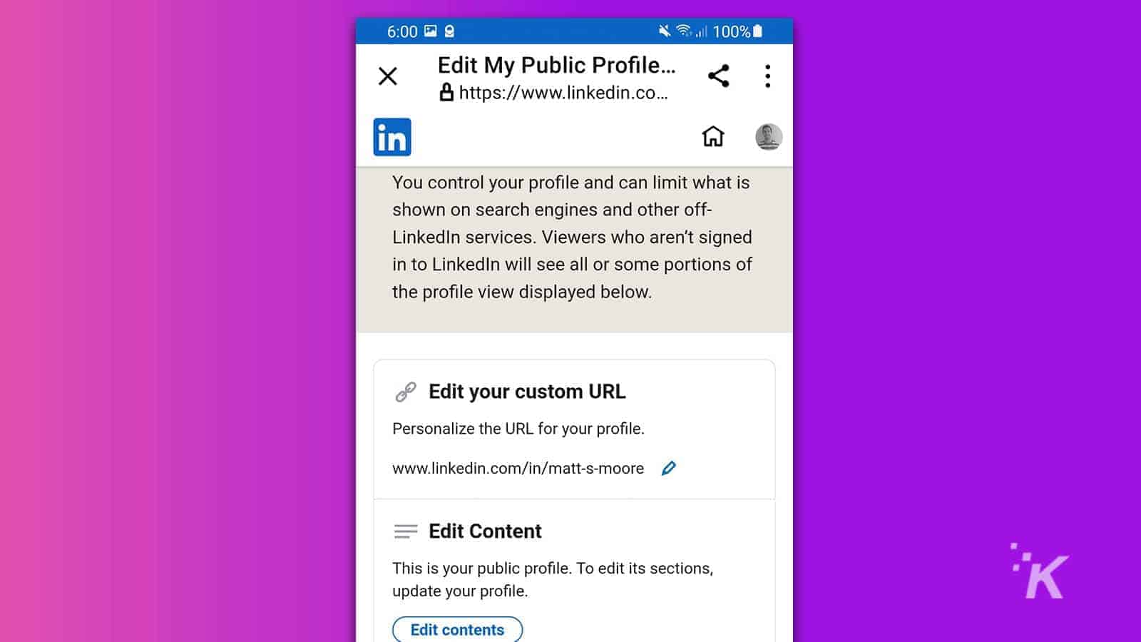 editing your linkedin profile