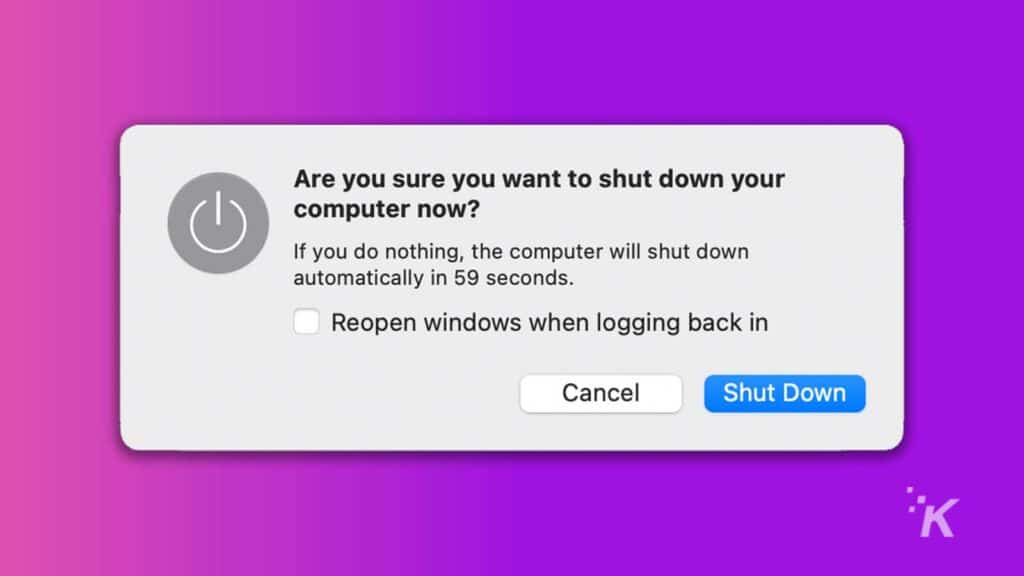 shut down prompt on computer