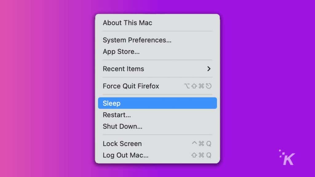 mac sleep option