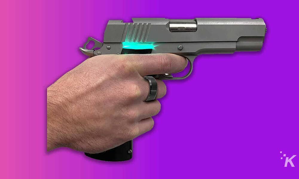 smartgun in hand