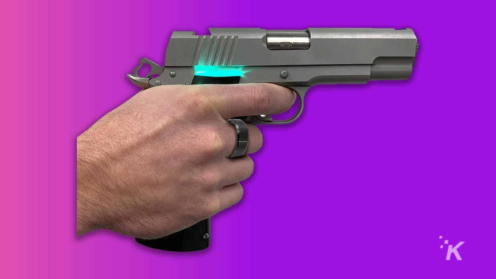 smartgun in hand