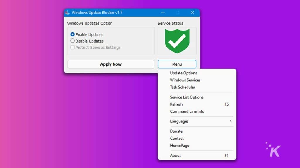 Windows update blocker app