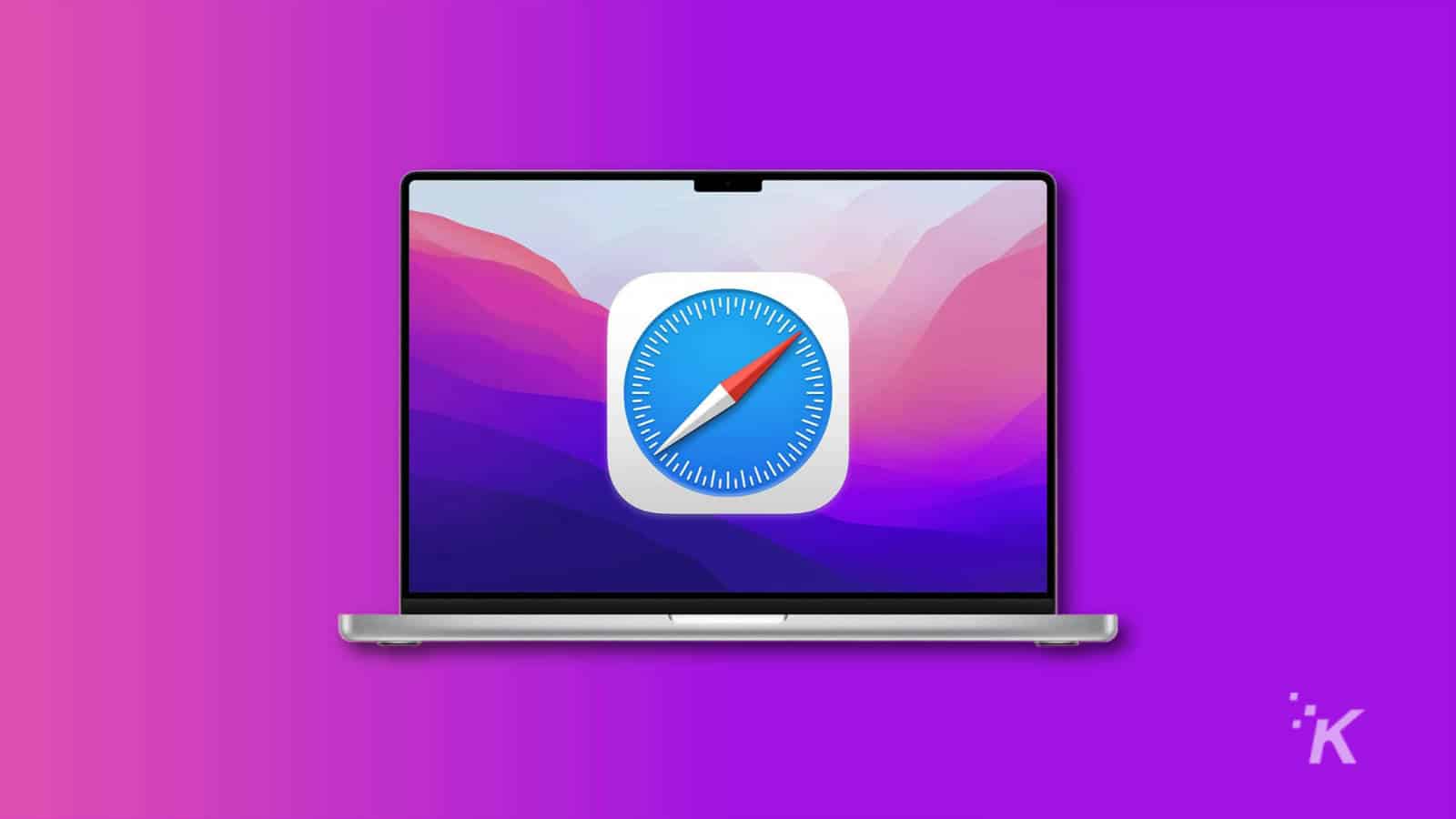 Apple safari browser icon on a macbook screen