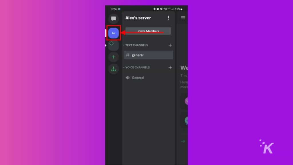 discord choose server mobile