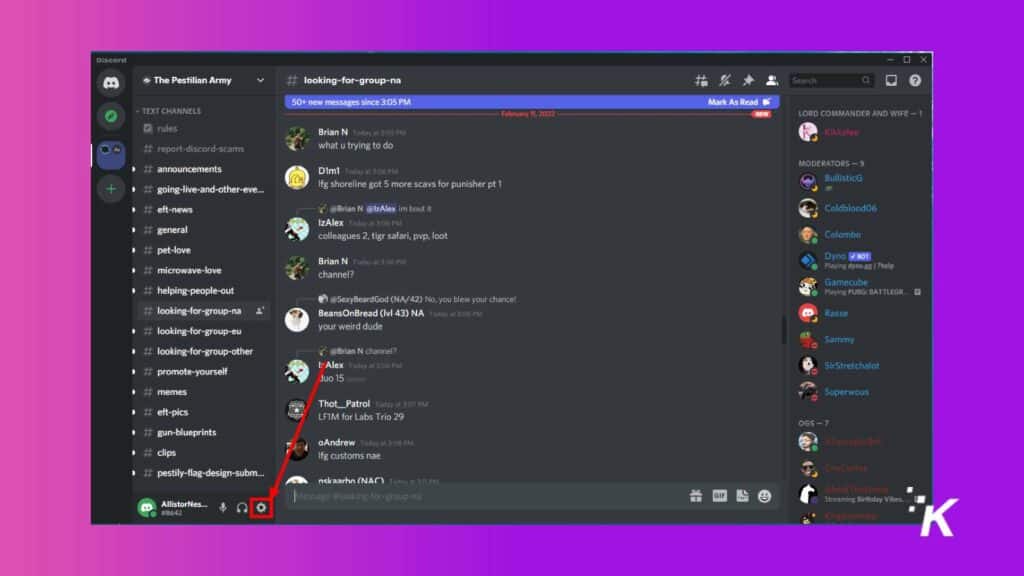 discord main menu settings