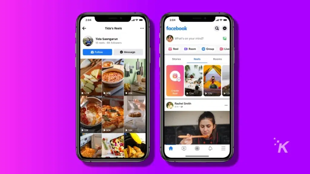 facebook reels product mockup on an iphone