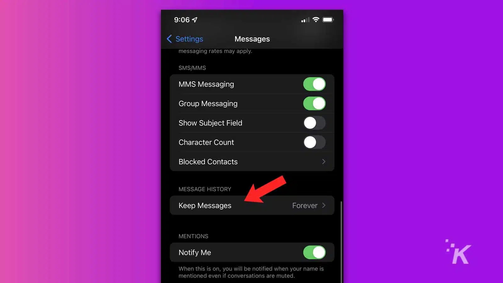 imessage settings on iphone