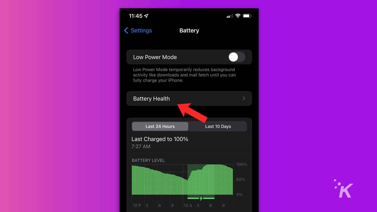 check battery health on iphone