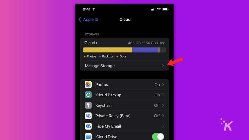 Icloud management for text messages