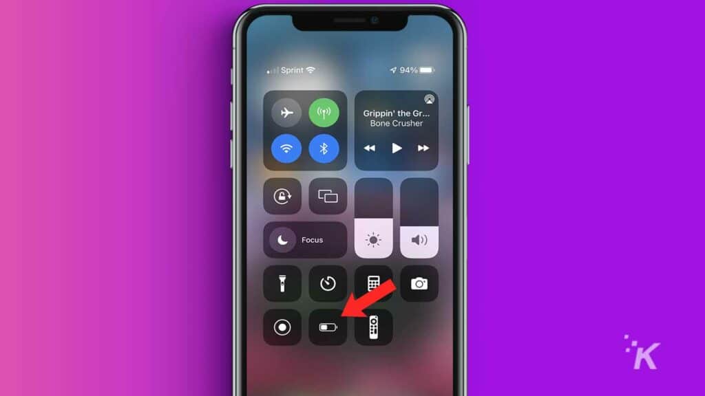 iphone low power mode toggle