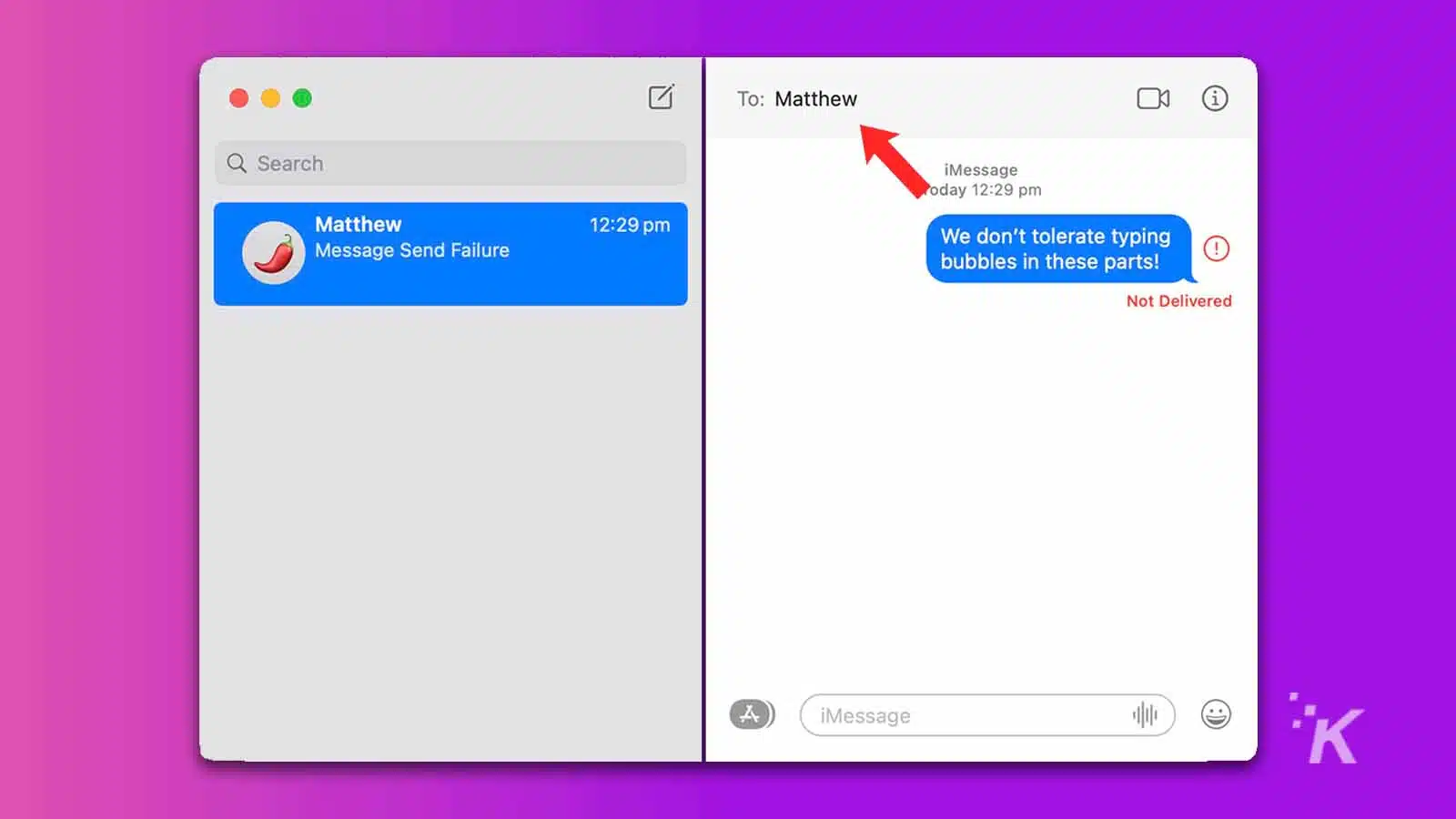 how to not show typing bubbles in imessage