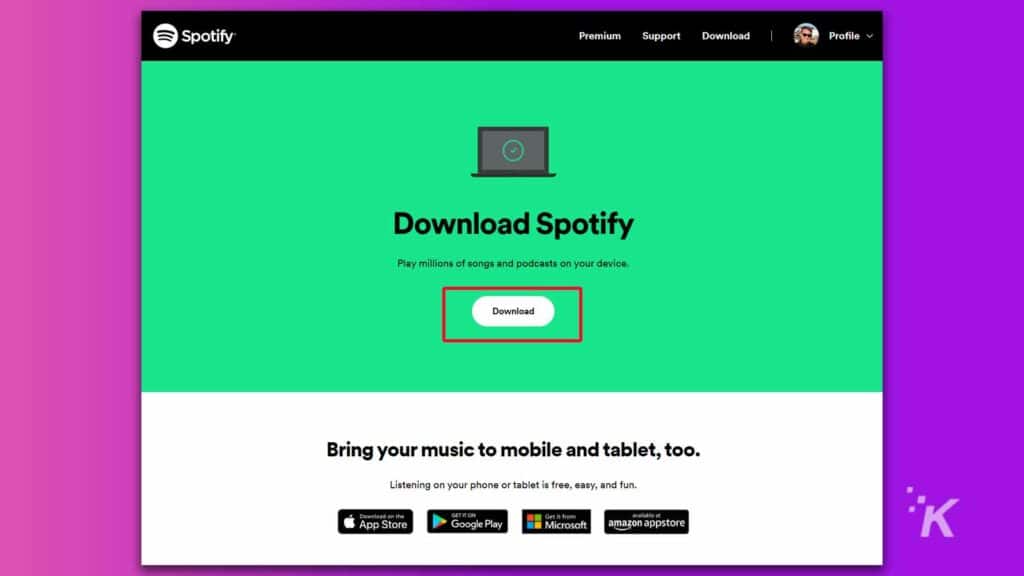 spotify download page