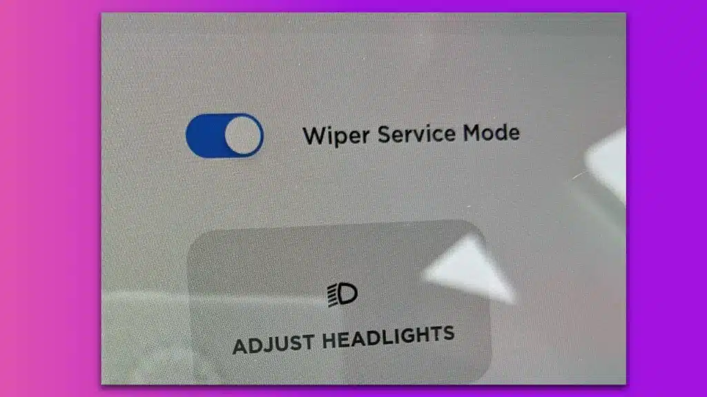 tesla wiper service mode