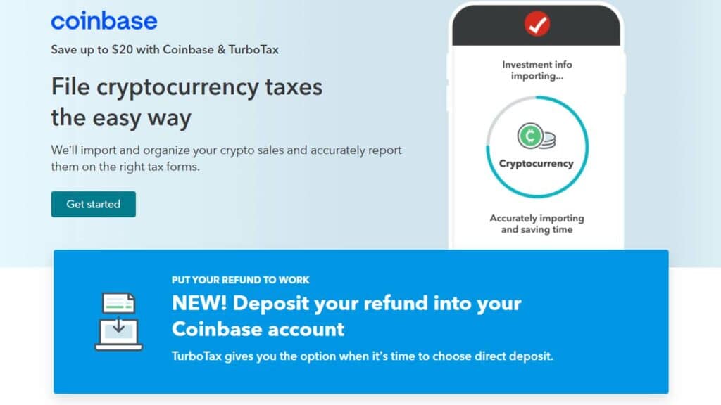 coinbase and turbotax