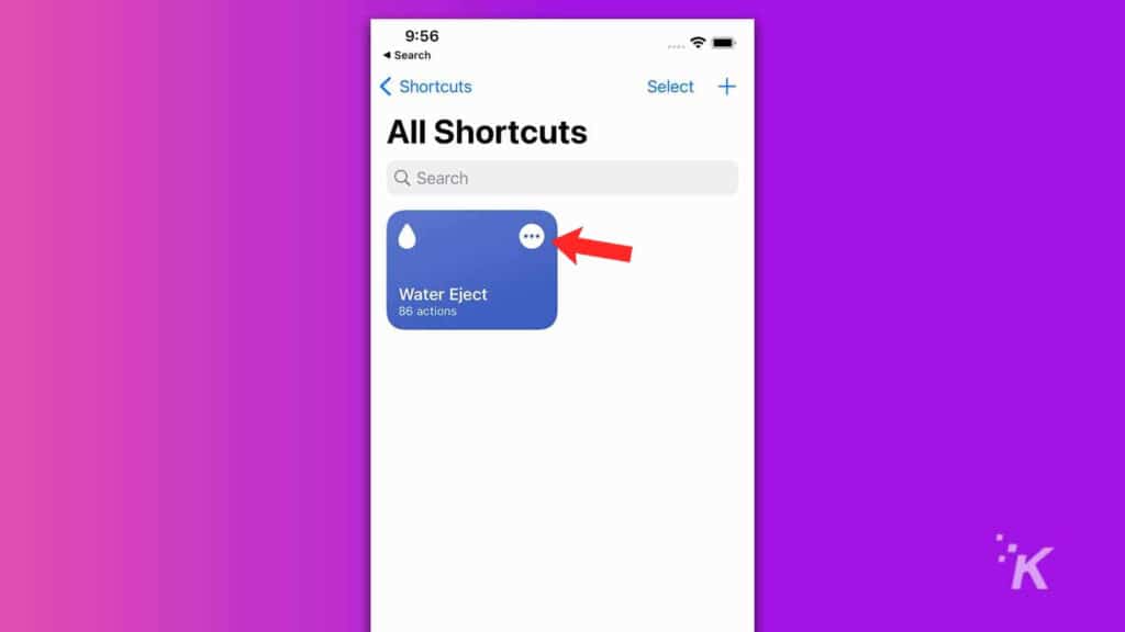 water eject shortcut screen