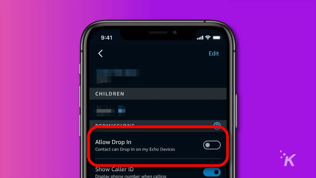 app showing amazon drop in feature