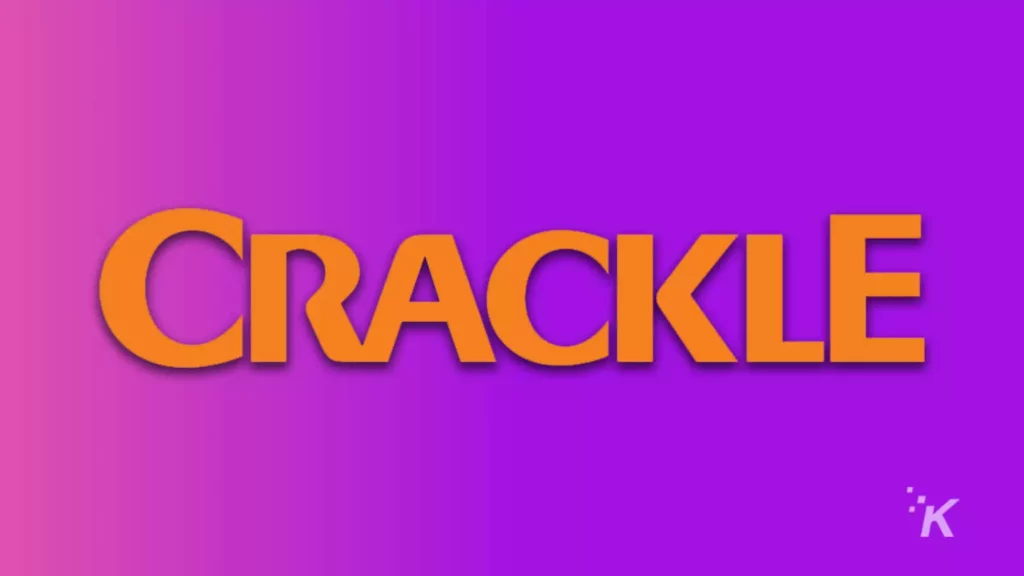 crackle tv lettering on purple background