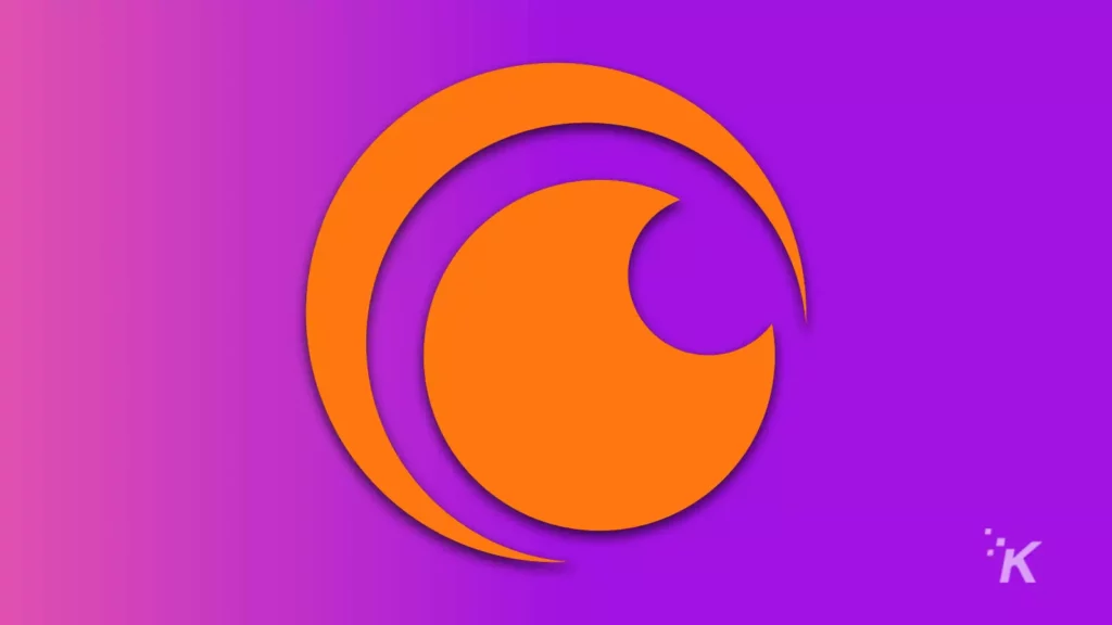 orange crunchyroll logo on purple background