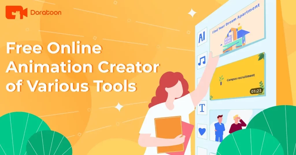 landing page for doratoon animation creator