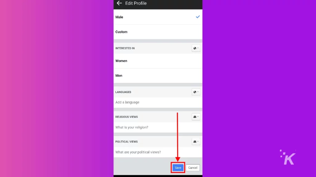 facebook save basic info changes mobile