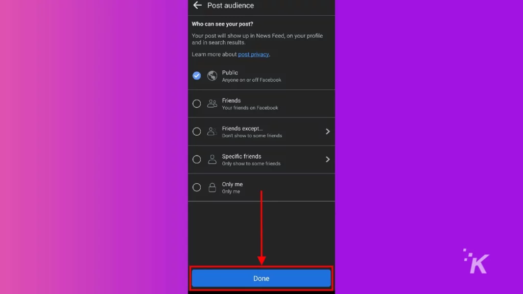 facebook who sees post mobile