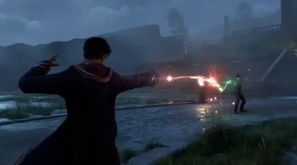 screenshot of new harry potter game. Caster using spells on enemy