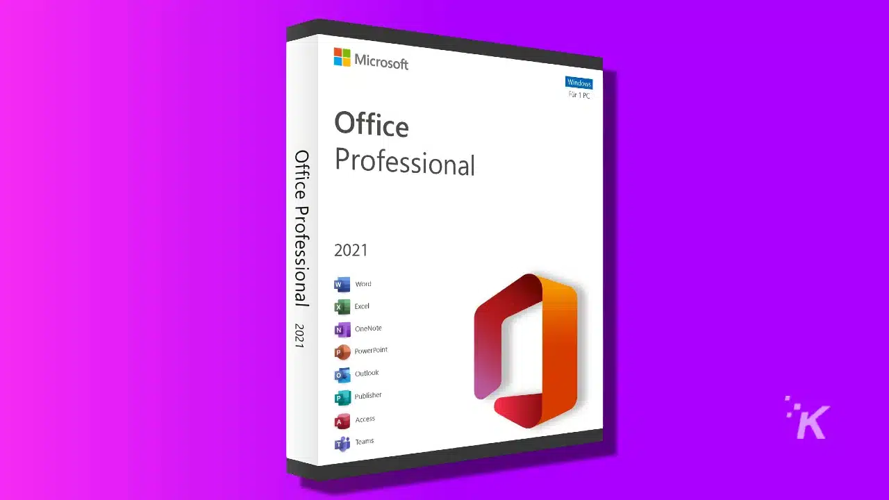 microsoft office professional box on purple background