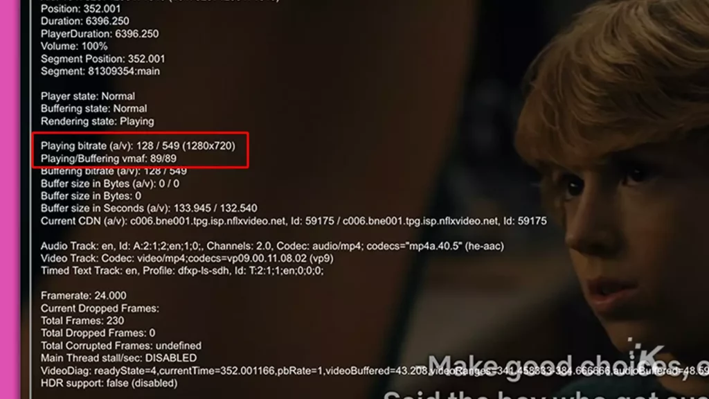 netflix video bitrate check