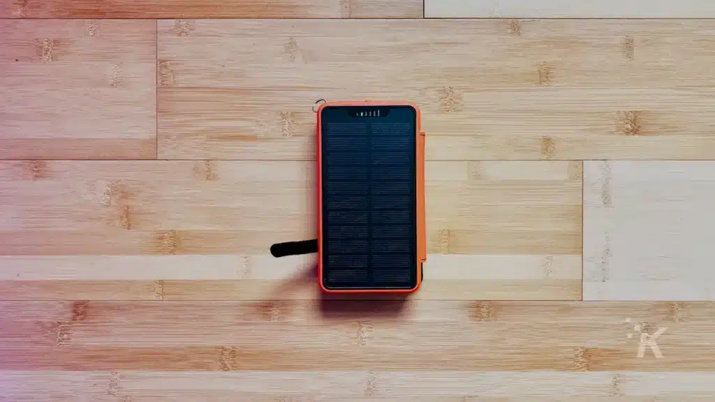 portable battery charger on hardwood floor