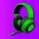 Razer kraken gaming headset on purple background