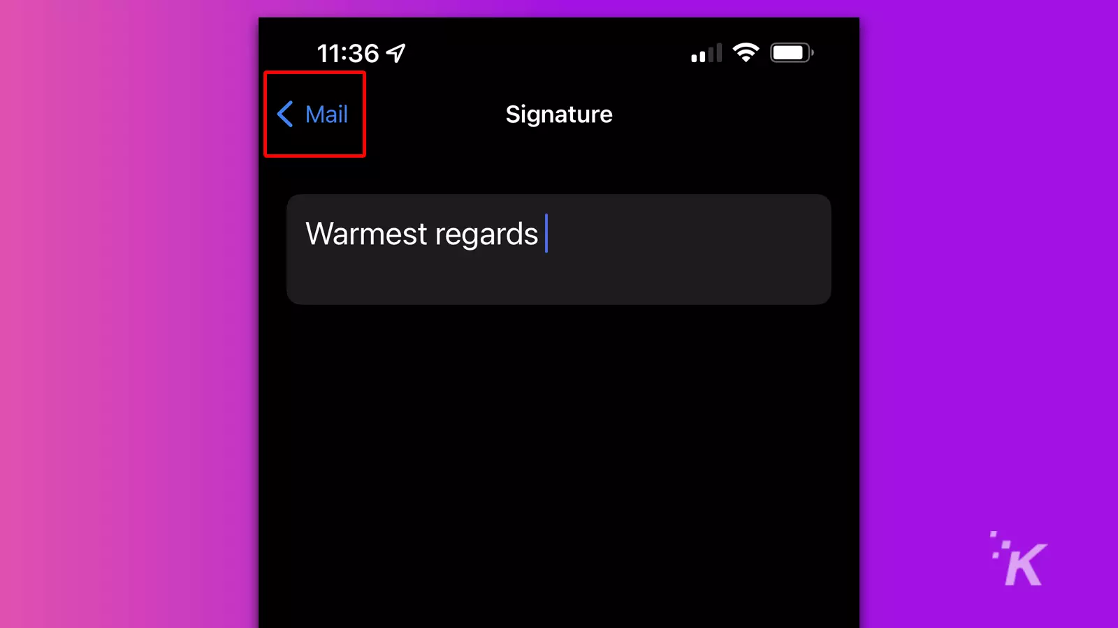 Iphone signature