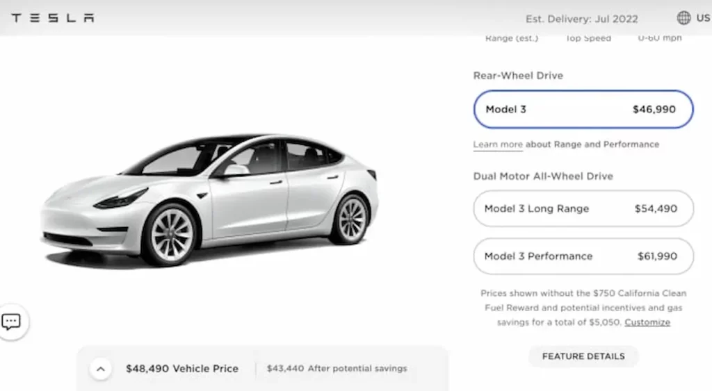 tesla model 3 price increase