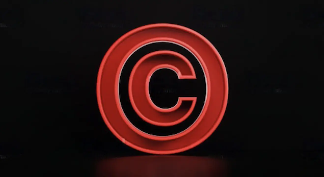 trademark copyright logo on black background