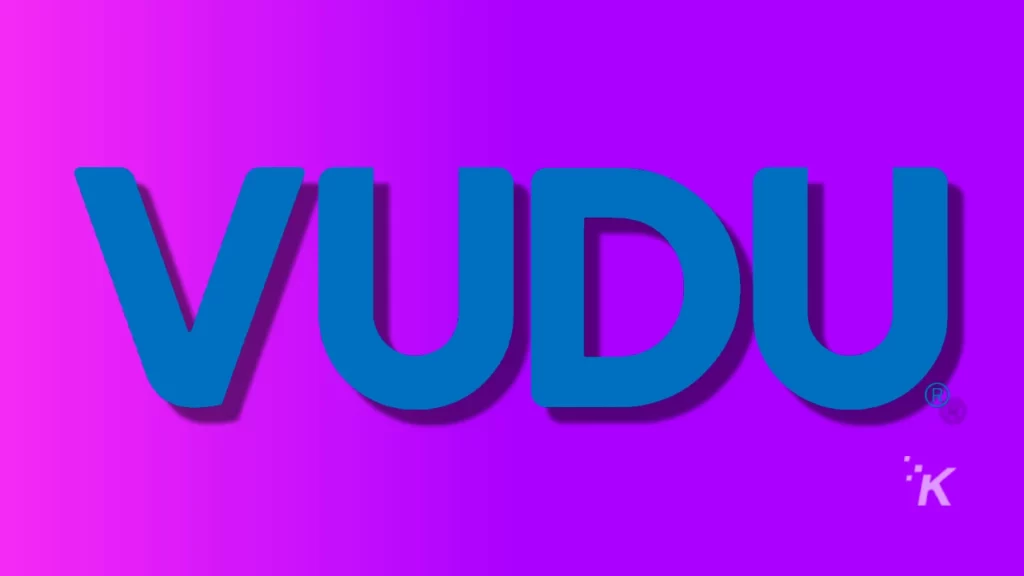 vudu logo on a purple background